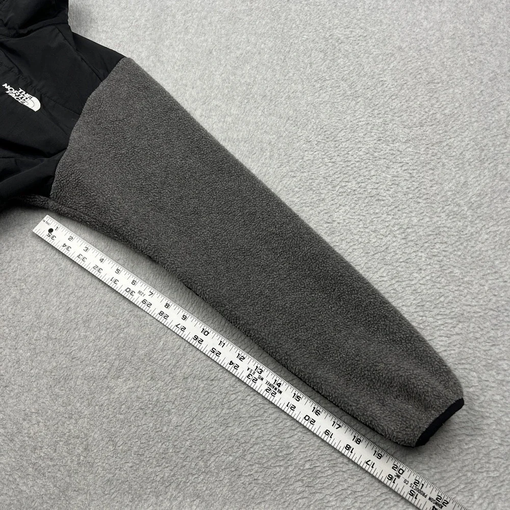 North Face Denali Jacket Womens Small Gray Colorblock Polartec Fleece Full Zip